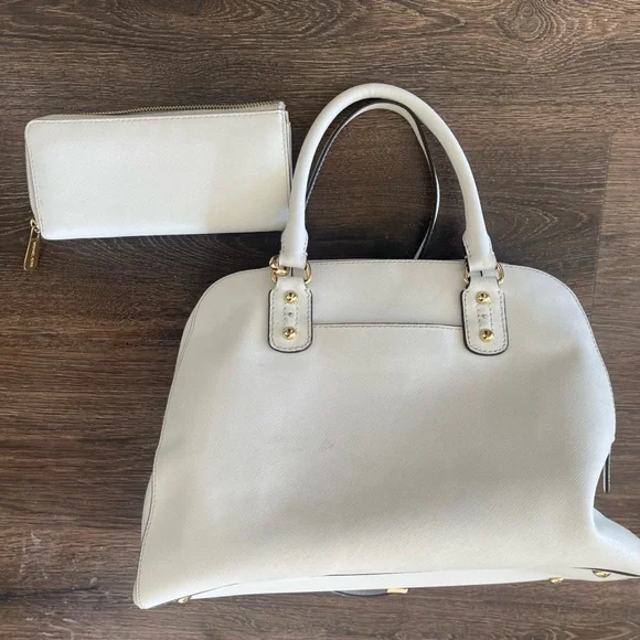 Michael Kors Cream Satchel and Wallet Set
